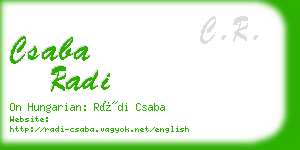 csaba radi business card